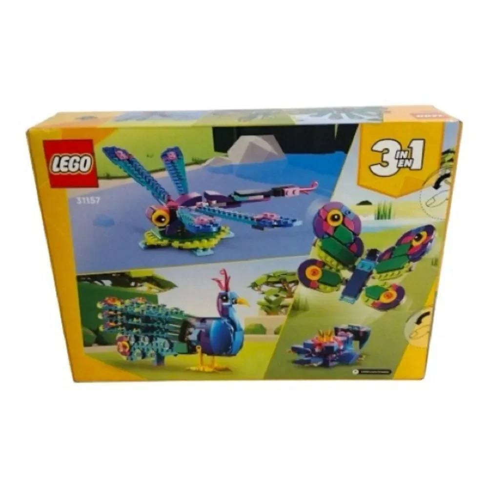 Lego Creator 3 In 1 Exotic Peacock 31157 Dragonfly Butterfly Multicolor